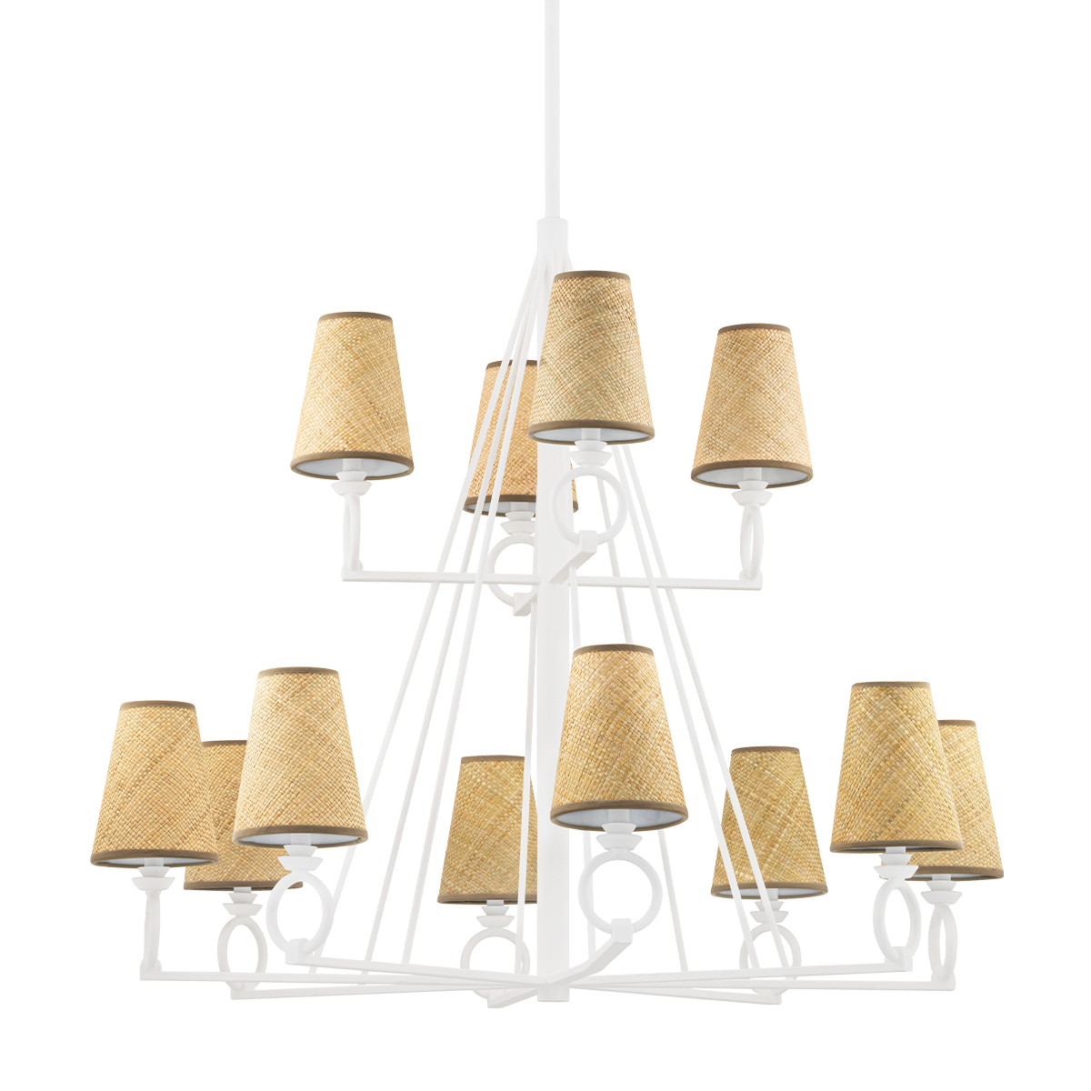 Pendelton Chandelier 44" shown from a second angle to highlight the frame, arms, and shade detail.