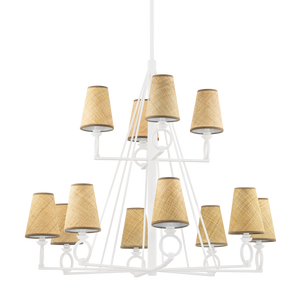 Pendelton Chandelier 44" shown from a second angle to highlight the frame, arms, and shade detail.