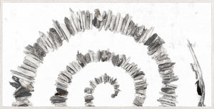 Driftwood Rainbow – Right wall art featuring layered driftwood pieces in shades of gray.