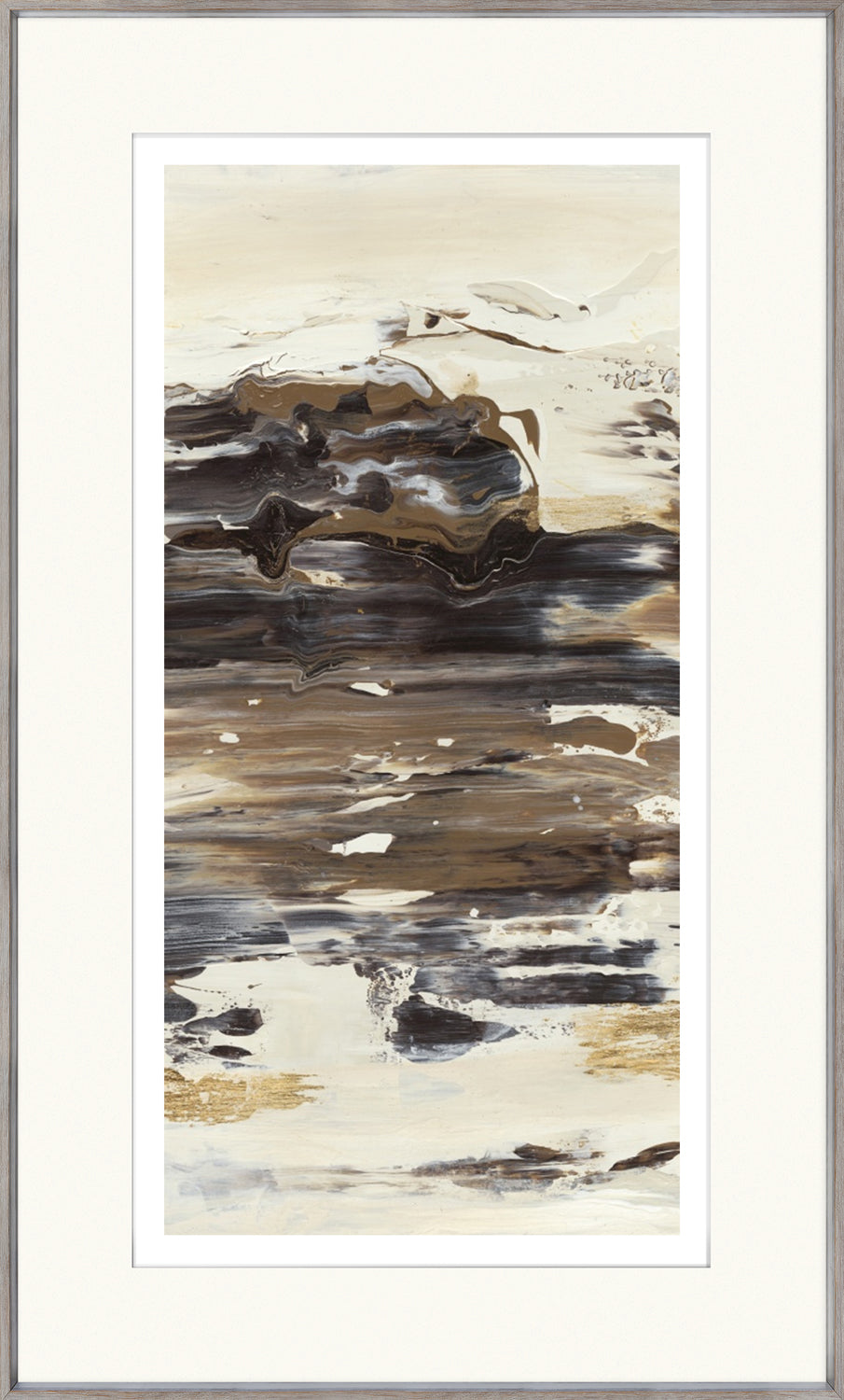 No Attachment III wall art featuring abstract brown and beige swirls on canvas