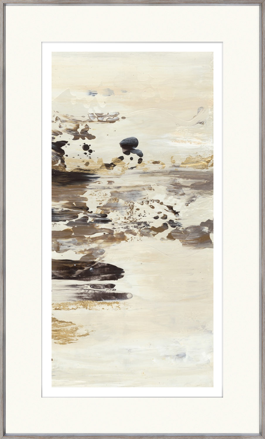 No Attachment IV wall art featuring abstract design in beige, brown, and gold tones.