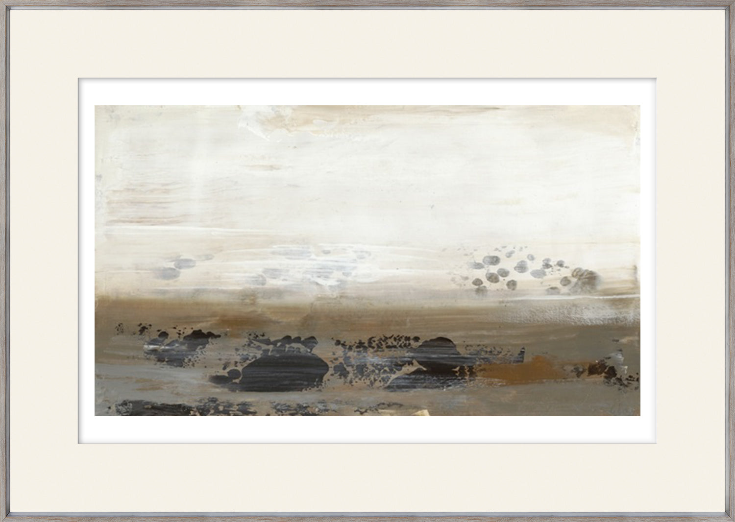 Believe In Love I wall art featuring abstract landscape in neutral tones with textured brush strokes