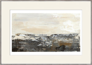 Believe In Love II wall art featuring abstract landscape in soft beige, gray, and black tones