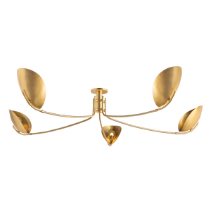 Avondale Semi Flush 72" in aged brass — a Hudson Valley close-to-ceiling for hallways, bedrooms, and entryways at Laurie Yapp Home.