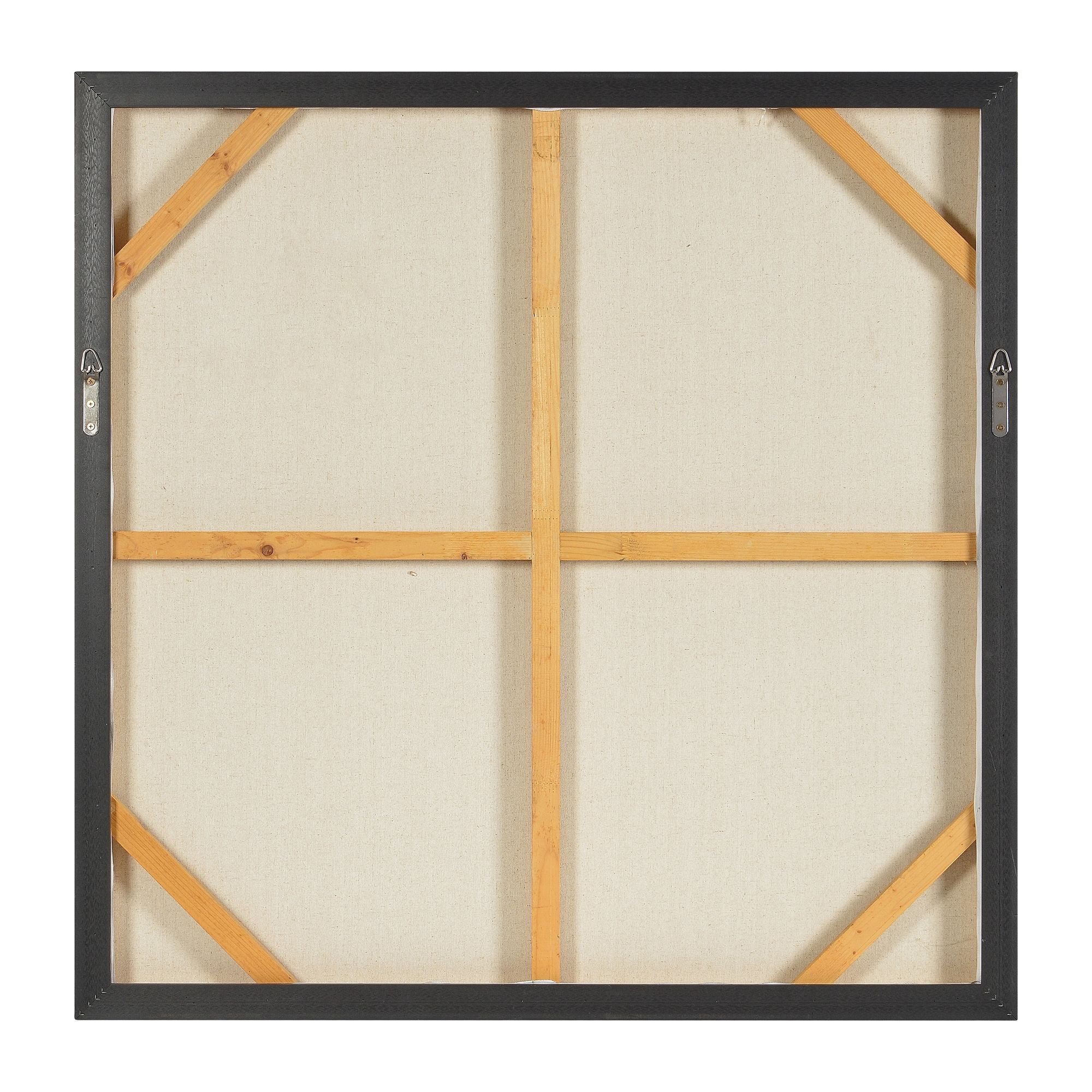 Back view of Saltoro canvas art showing wooden frame and canvas support structure.