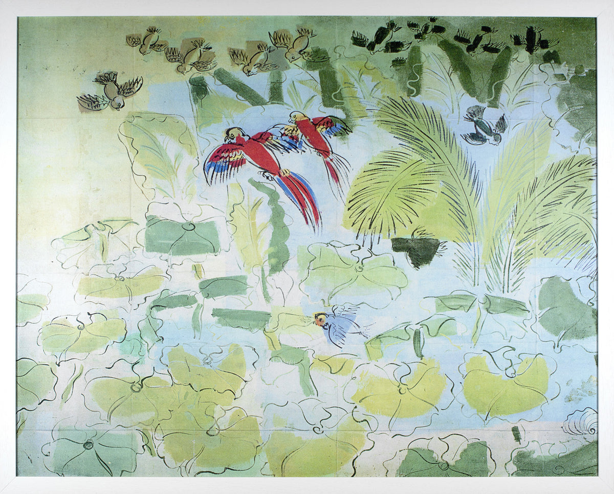 Dufy – Parrots — nature and landscape fine art print in cool tones at Laurie Yapp Home