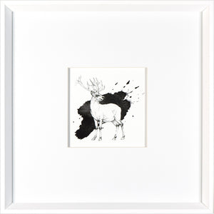 Stag Doodle — nature and landscape fine art print in neutral tones at Laurie Yapp Home