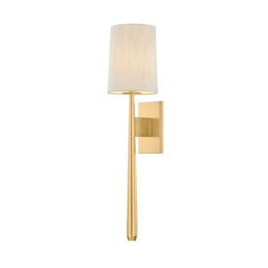 Bridgeton Wall Sconce in aged brass — a Hudson Valley wall sconce for bathrooms, hallways, and living rooms at Laurie Yapp Home.