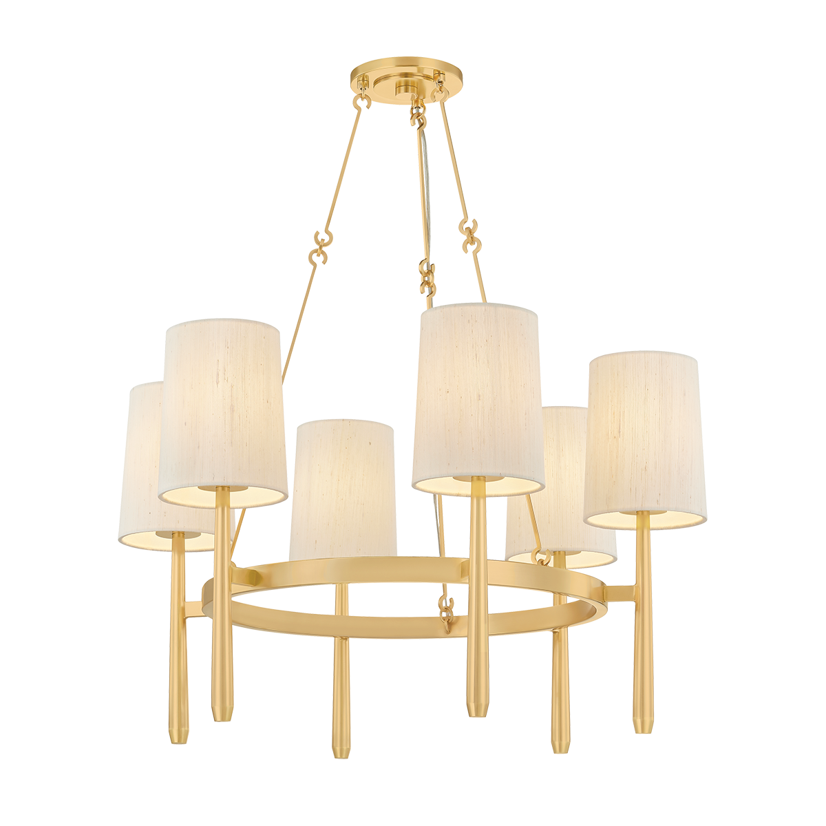 Bridgeton Chandelier 30" in aged brass — a Hudson Valley chandelier for dining rooms, entries, and living rooms at Laurie Yapp Home.