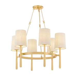 Bridgeton Chandelier 30" in aged brass — a Hudson Valley chandelier for dining rooms, entries, and living rooms at Laurie Yapp Home.