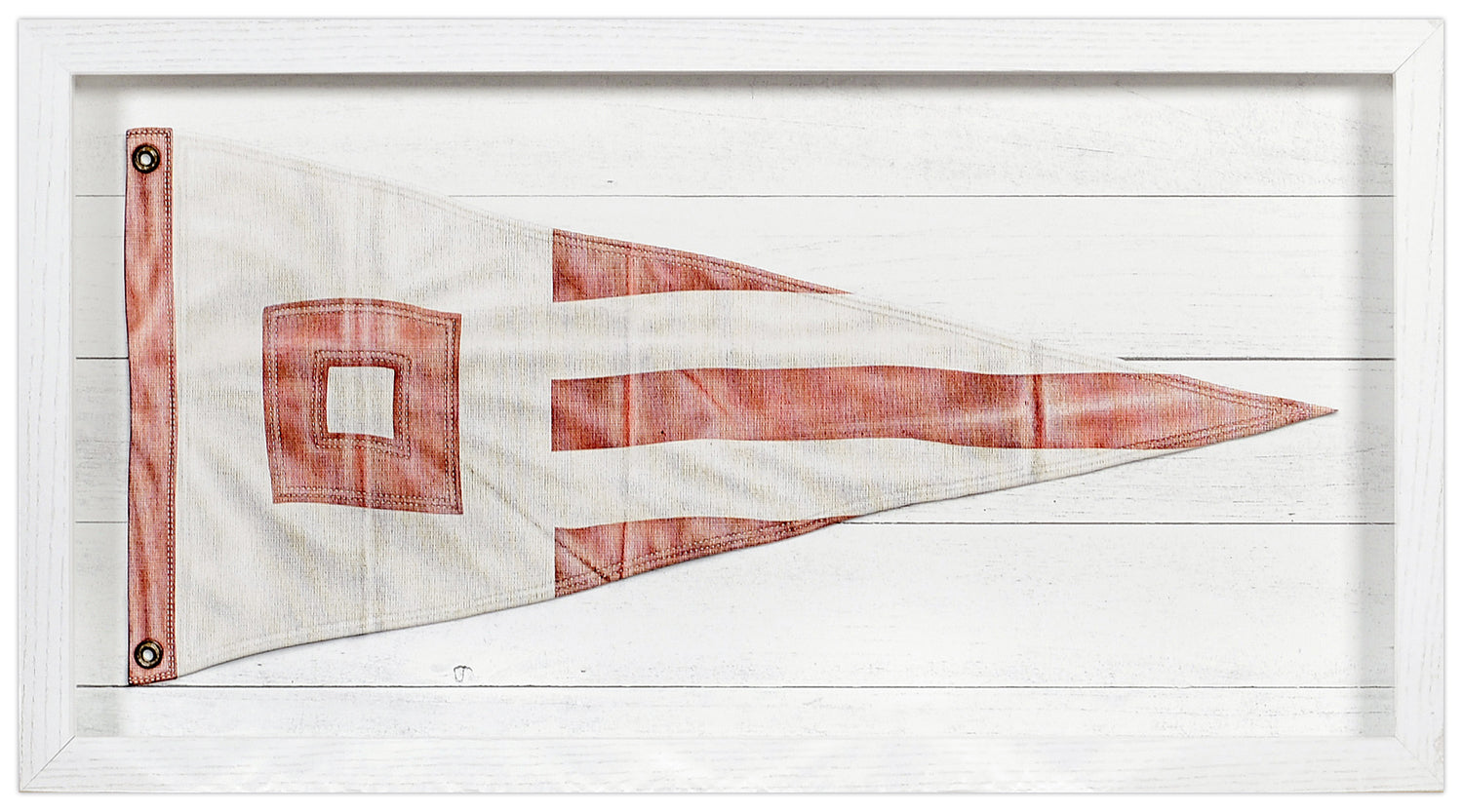 Yachting Burgee – R Square wall art featuring a white and pink flag design