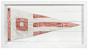 Yachting Burgee – R Square wall art featuring a white and pink flag design