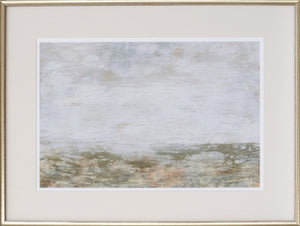 Neutral Horizon I wall art featuring soft gray and beige tones with abstract textures.