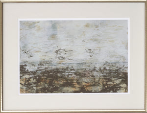 Neutral Horizon III wall art featuring abstract oceanic patterns in soft blues and browns