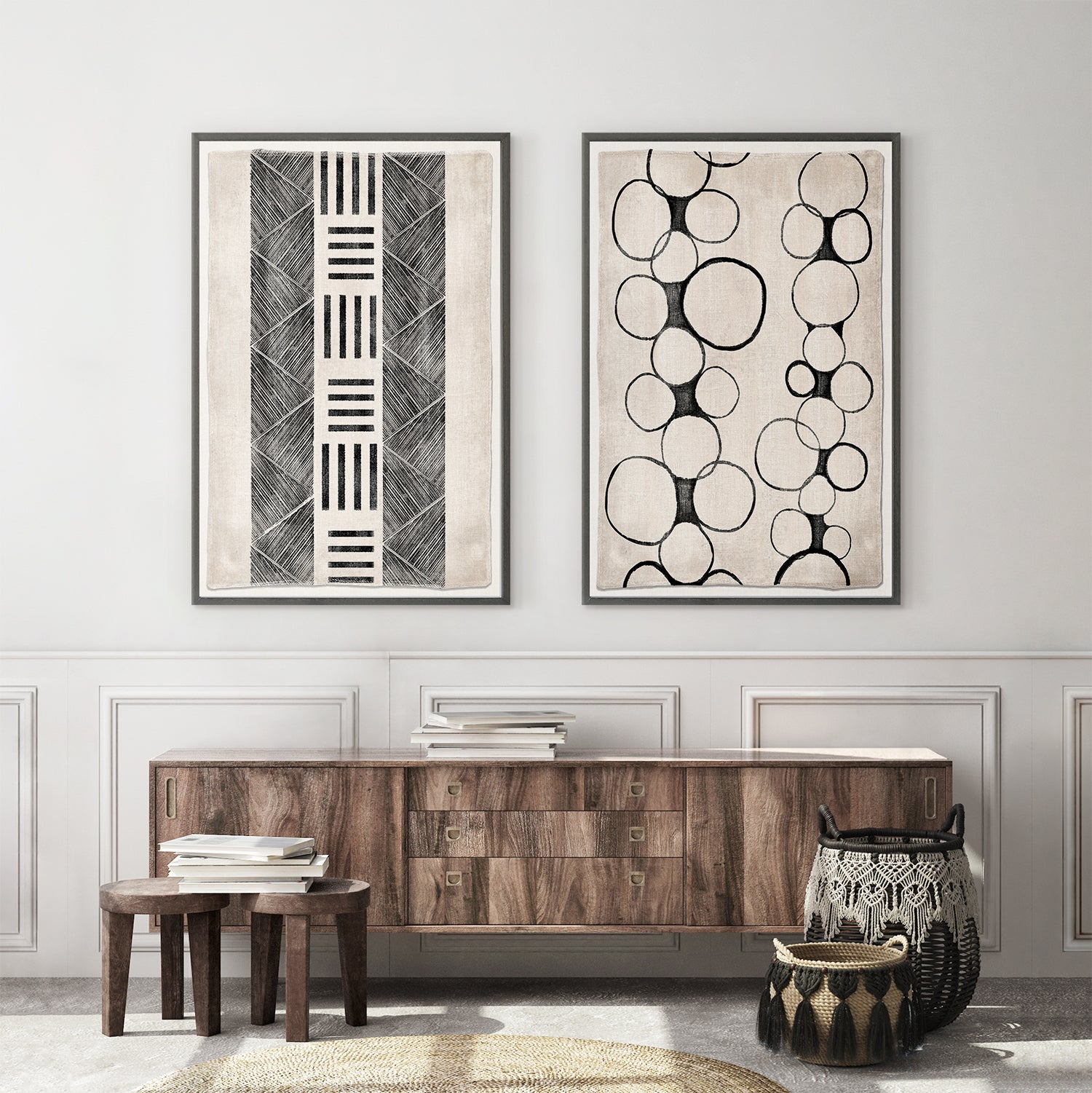 front view of Woven Tribe II luxury Artwork