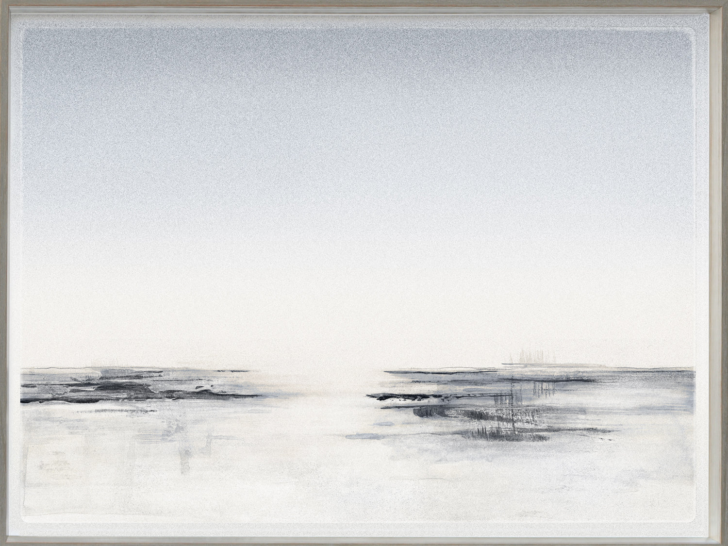 Silvered Land II wall art featuring a serene landscape in soft gray and white tones