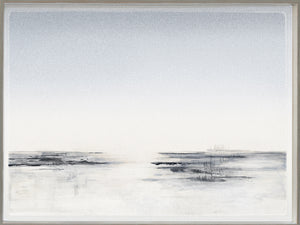 Silvered Land II wall art featuring a serene landscape in soft gray and white tones