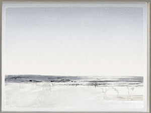 Silvered Land IV wall art featuring a soft gradient of gray and white tones