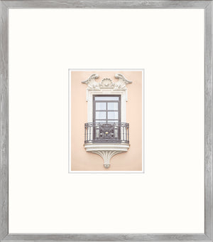 Pastel Revival Series V wall art featuring a decorative window with a balcony on a pastel wall