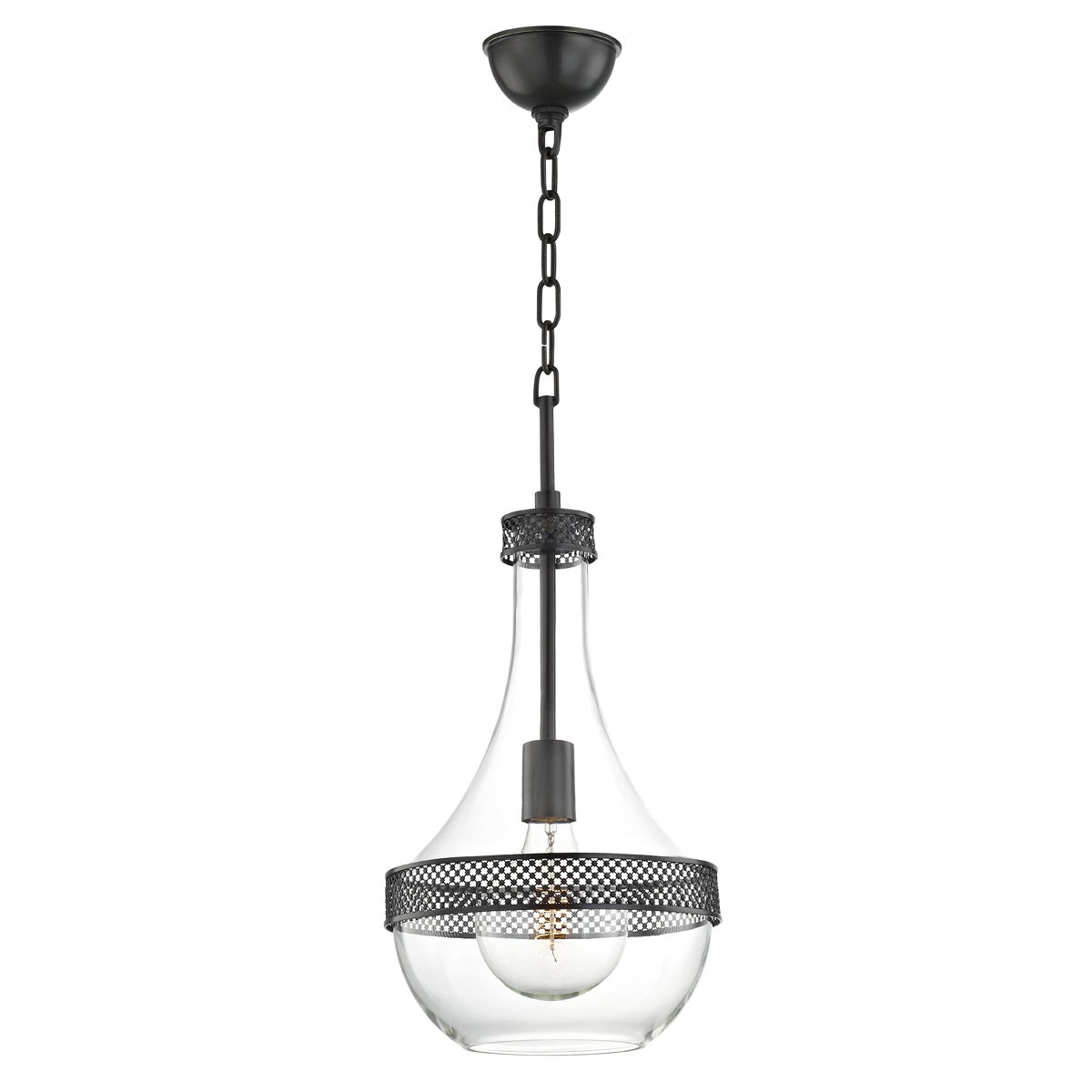 Hagen Pendant 10.5" in bronze shown from a second angle to highlight the shade shape and metal detail.