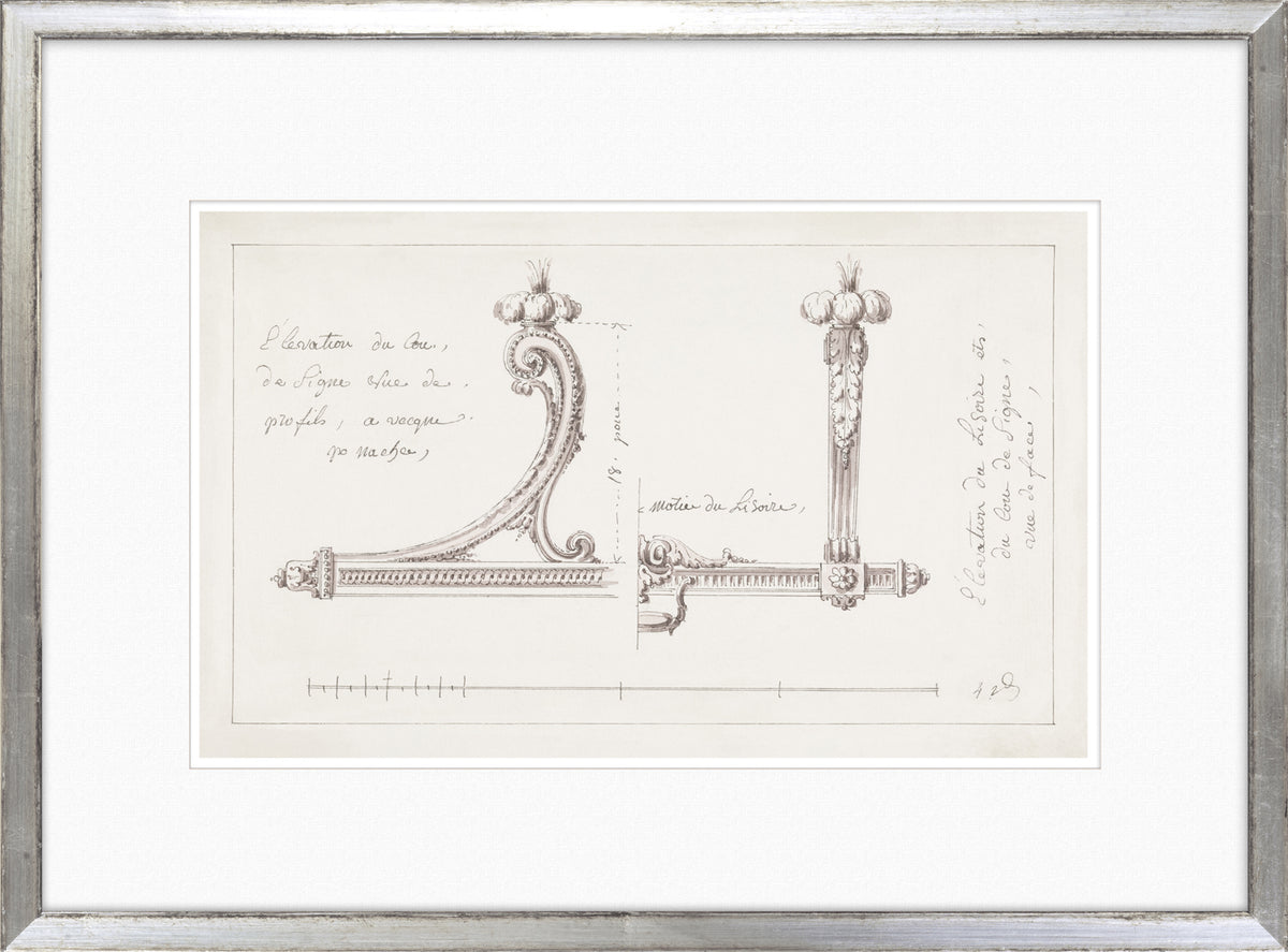 De Lalonde Design IV wall art featuring detailed architectural sketches in black and white.