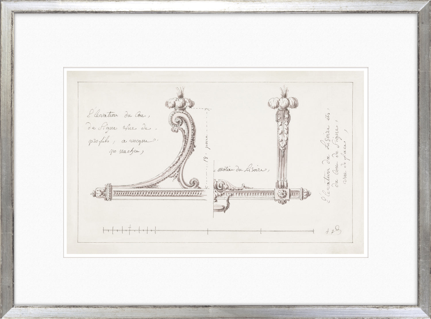 De Lalonde Design IV wall art featuring detailed architectural sketches in black and white.