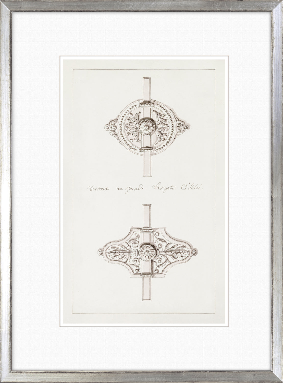 De Lalonde Design XI wall art featuring intricate floral designs in black and white.