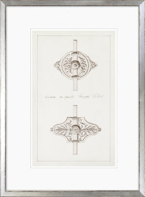 De Lalonde Design XI wall art featuring intricate floral designs in black and white.