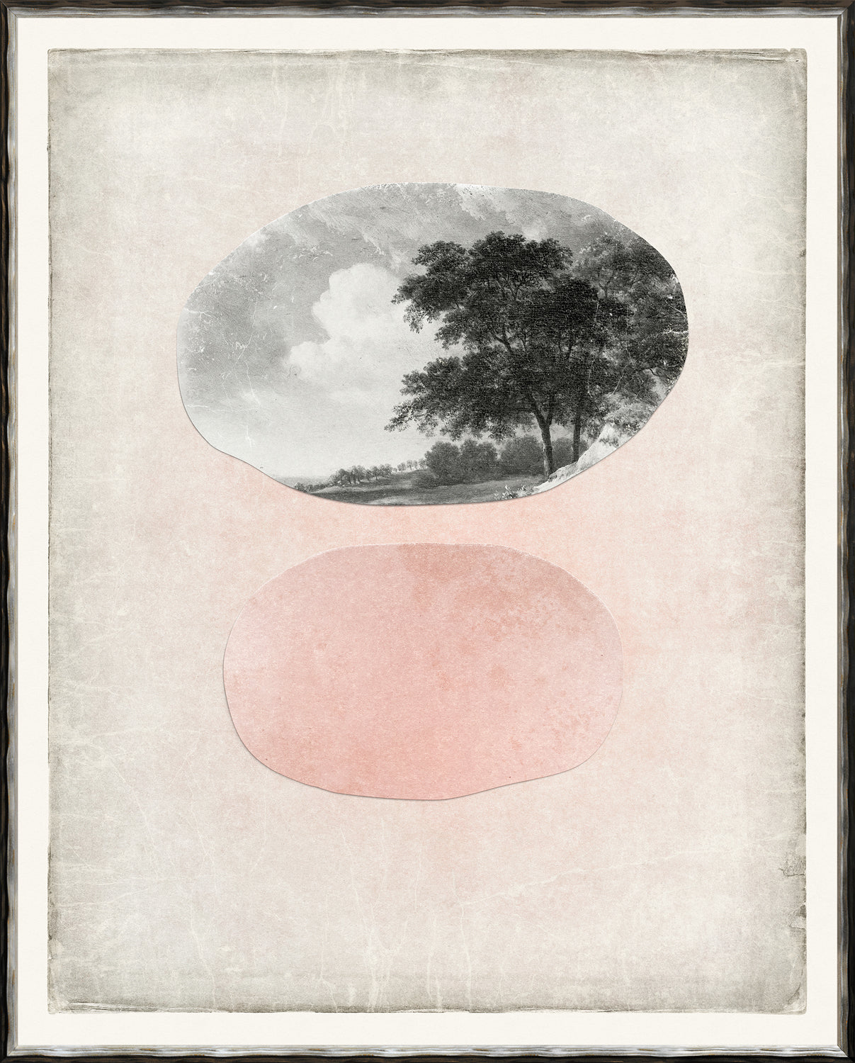 Mod – Landscape II wall art featuring a black and white landscape with soft pink accents