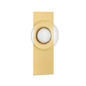 Pound Ridge Wall Sconce in aged brass — a Hudson Valley wall sconce for bathrooms, hallways, and living rooms at Laurie Yapp Home.
