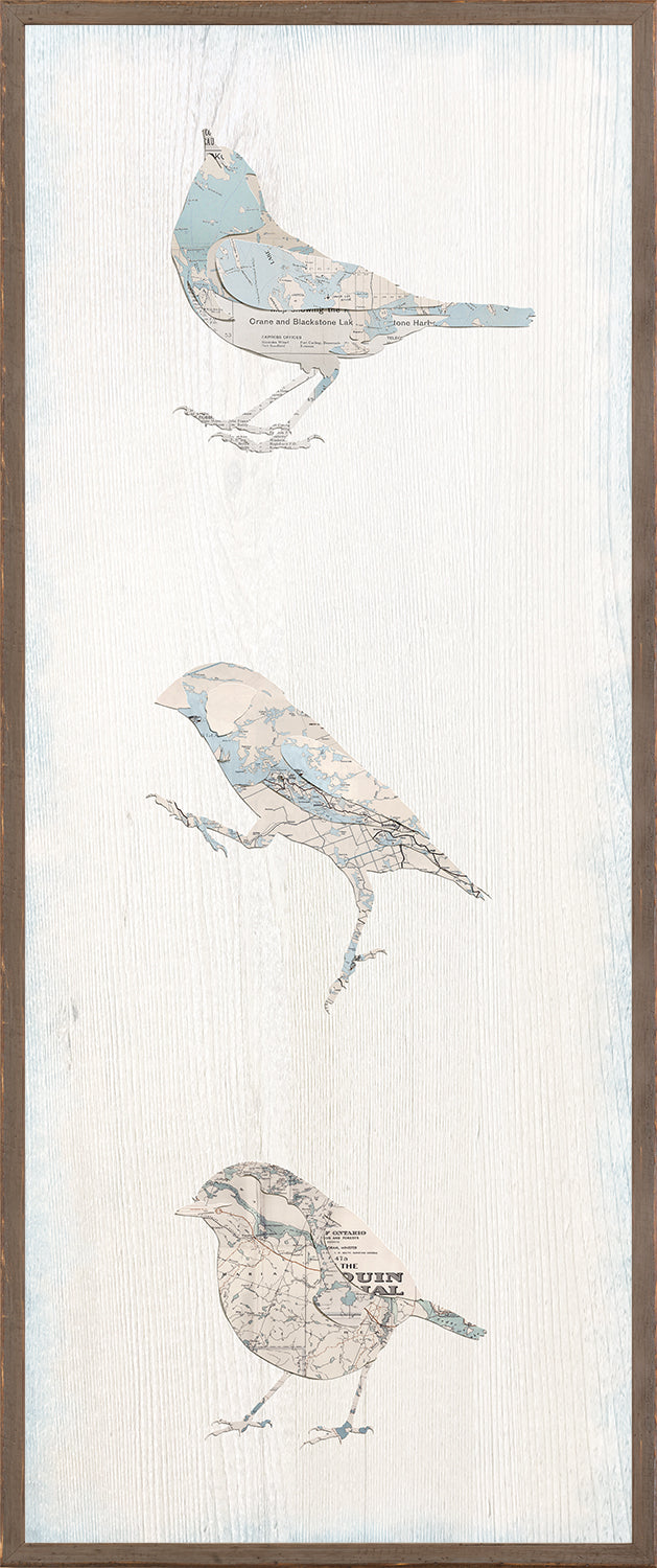 Vintage Map Bird Panel II