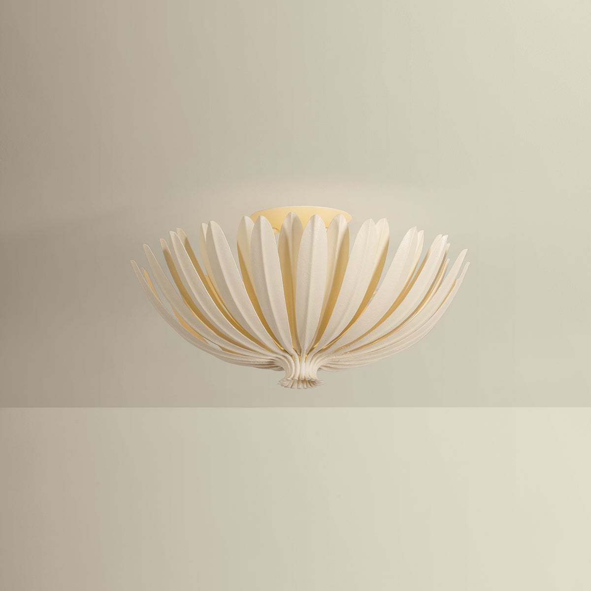 Whitfield Semi Flush shown from the front to reveal the shade profile and mounting canopy.