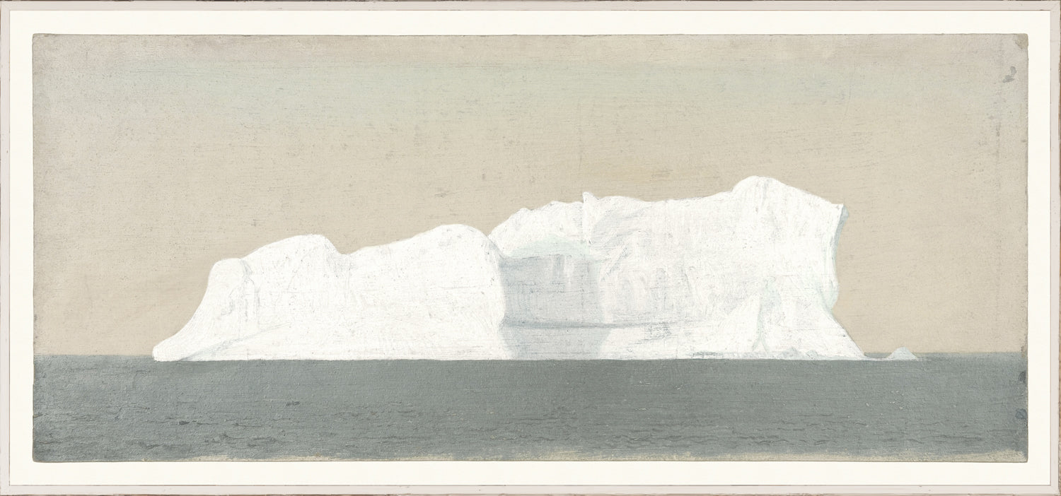 Collection 07 – Church – Floating Iceberg II wall art featuring a white iceberg against a muted background.