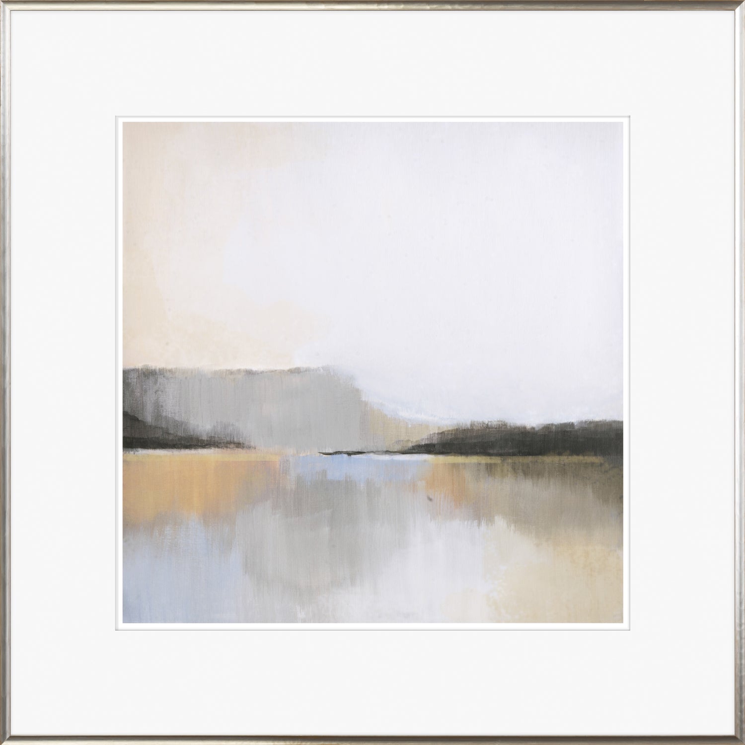 Grey Dunes I wall art featuring soft pastel colors and abstract landscape design.
