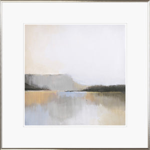 Grey Dunes I wall art featuring soft pastel colors and abstract landscape design.