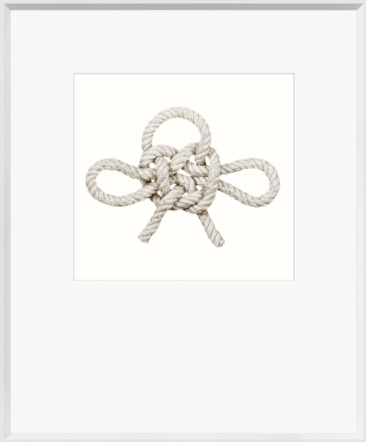 Knot – Jury Mast wall art featuring a detailed white rope knot on a light background