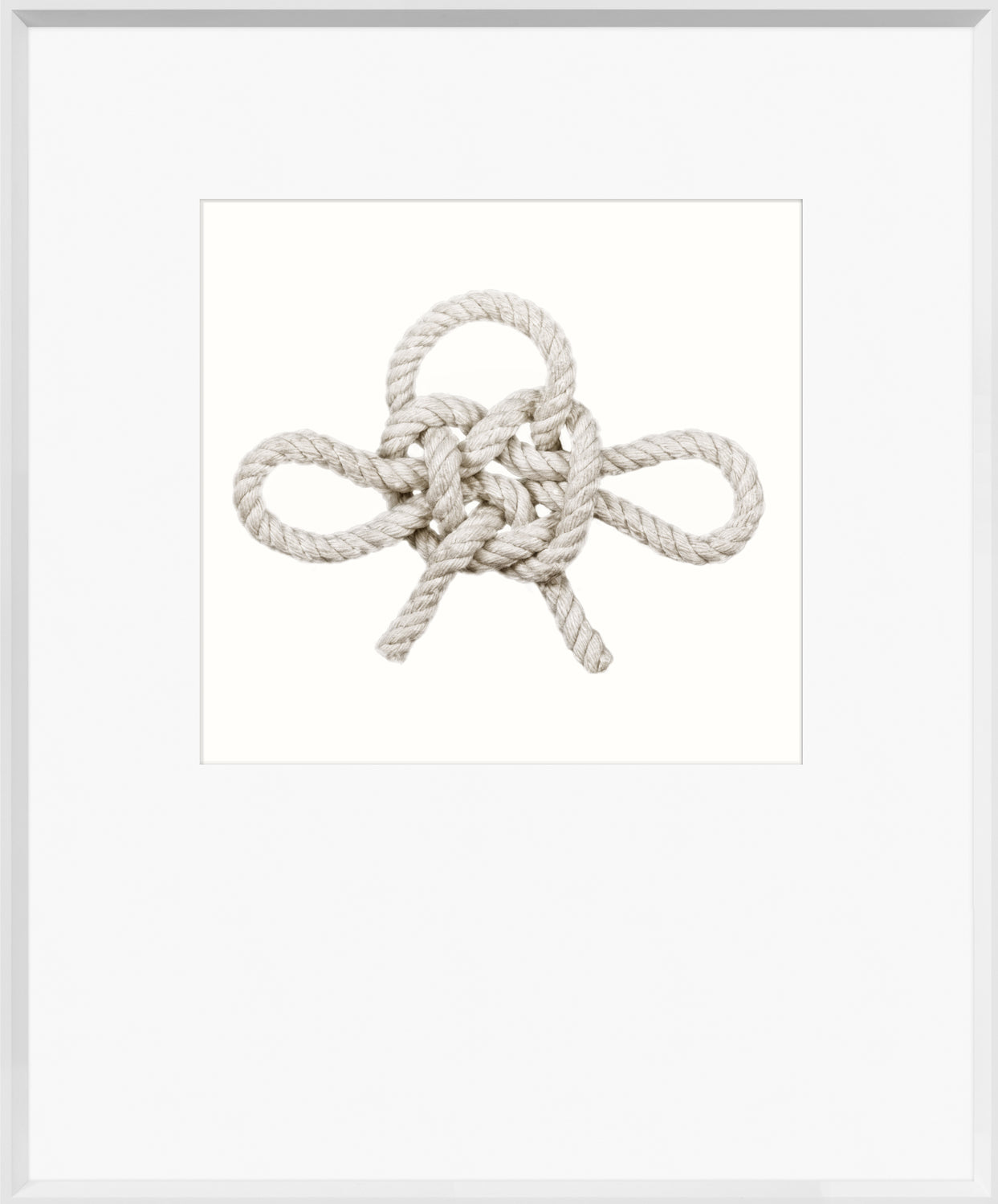 Knot – Jury Mast wall art featuring a detailed white rope knot on a light background