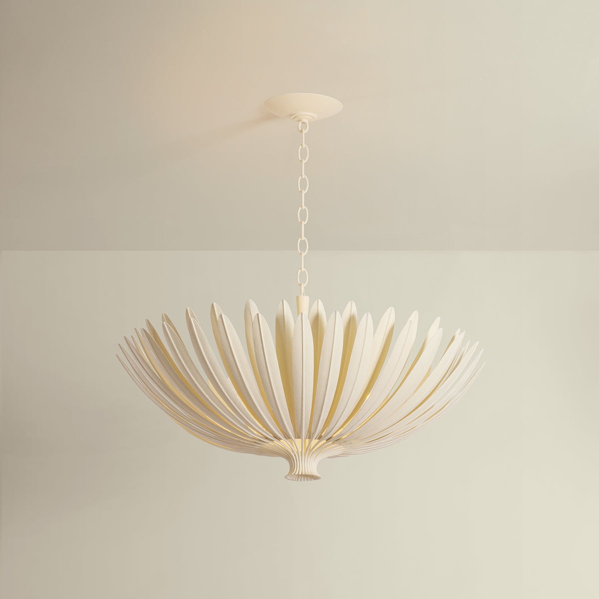 Whitfield Chandelier 35.5" shown from the front to reveal the frame, arms, and shade detail.