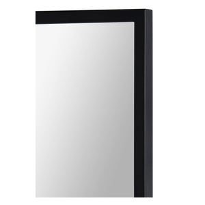 Reynolds mirror with a sleek black frame, showcasing a clear reflective surface.