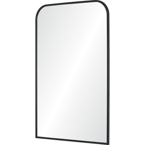 Jackline mirror with a rounded top and black frame, displaying a clear reflective surface.