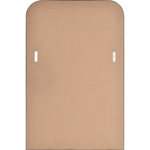Back view of Ammar mirror with a brown backing and mounting hardware.