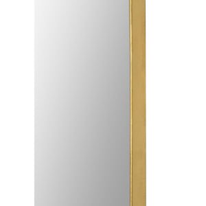 Side view of Marius mirror by Renwil, featuring a gold frame and clear mirror.