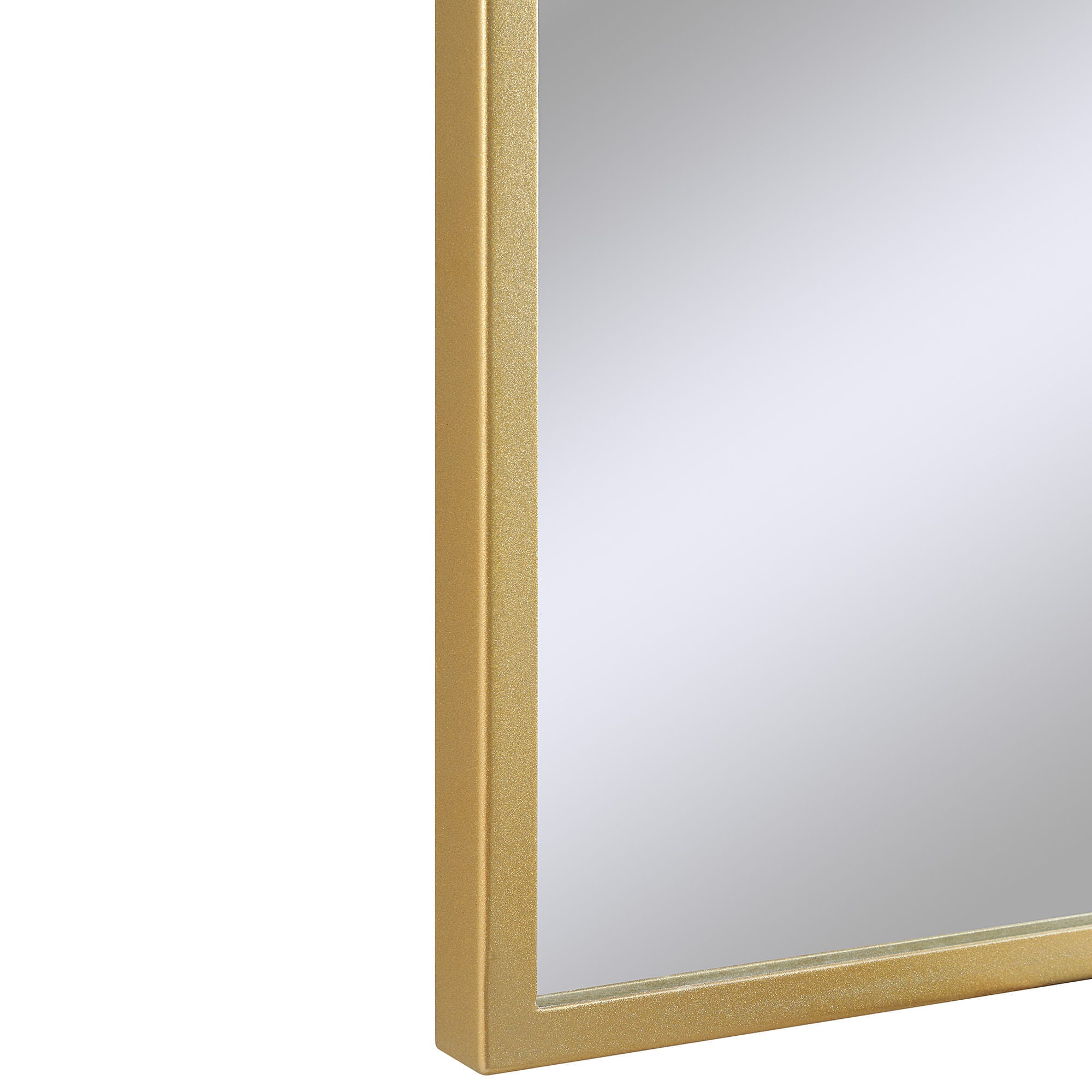 Meryem mirror by Renwil, close-up of gold textured frame, reflecting light