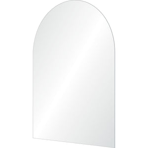 Aldrin mirror with an arched top, featuring a clear reflective surface.