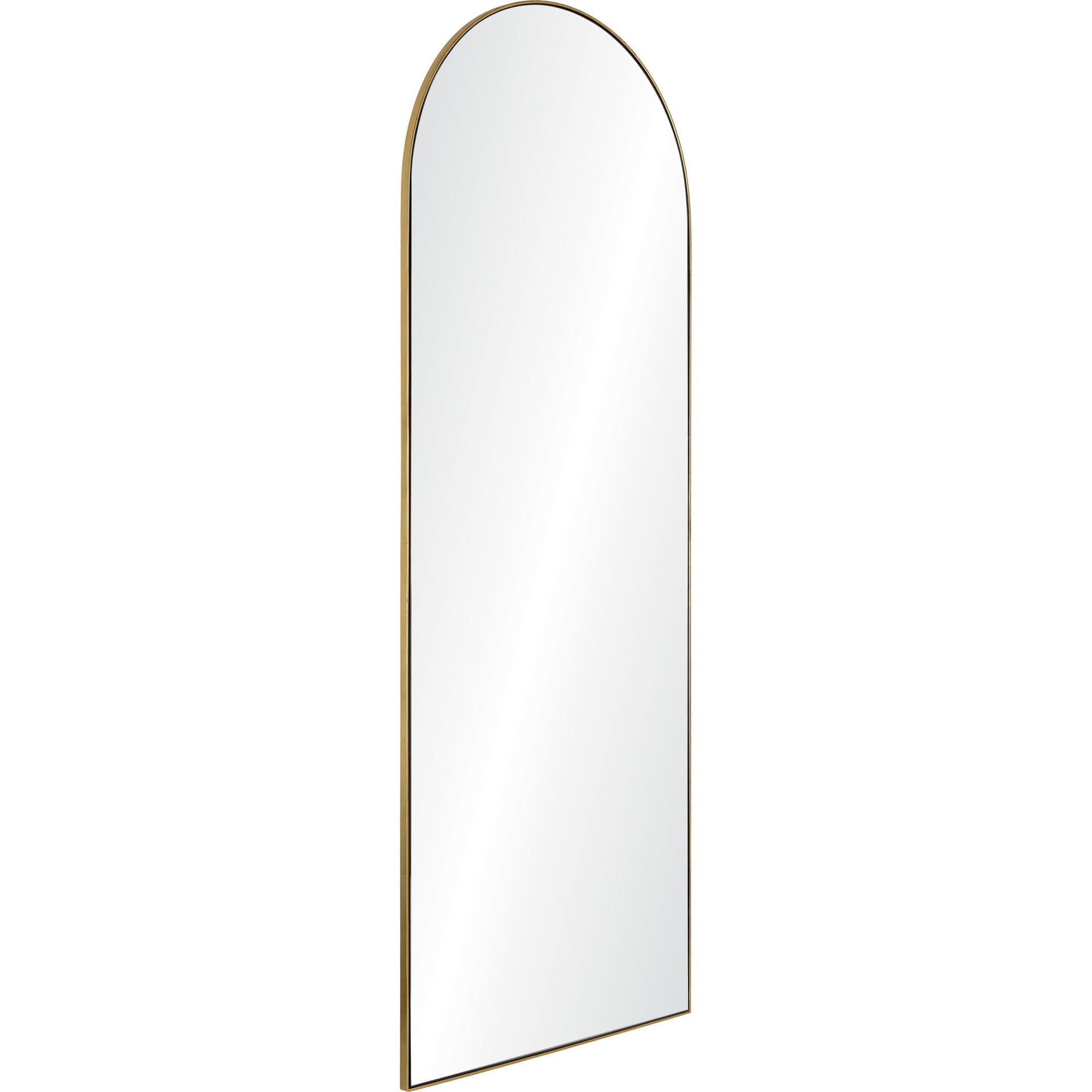 Thatcher mirror with an arched top, gold leaf frame, and clear reflective surface.