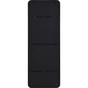 Back view of Phiale mirror featuring a black backing with mounting options.