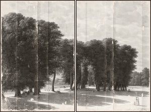 Grisaille Landscape Diptych framed art print, 90.5 × 67 in