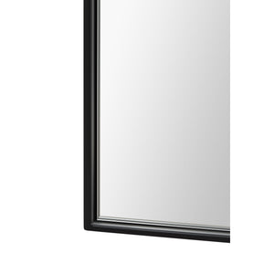Farida mirror by Renwil, detailed view of black frame with a reflective surface.