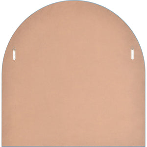Back view of Beasley mirror, featuring a smooth brown backing with mounting hardware.