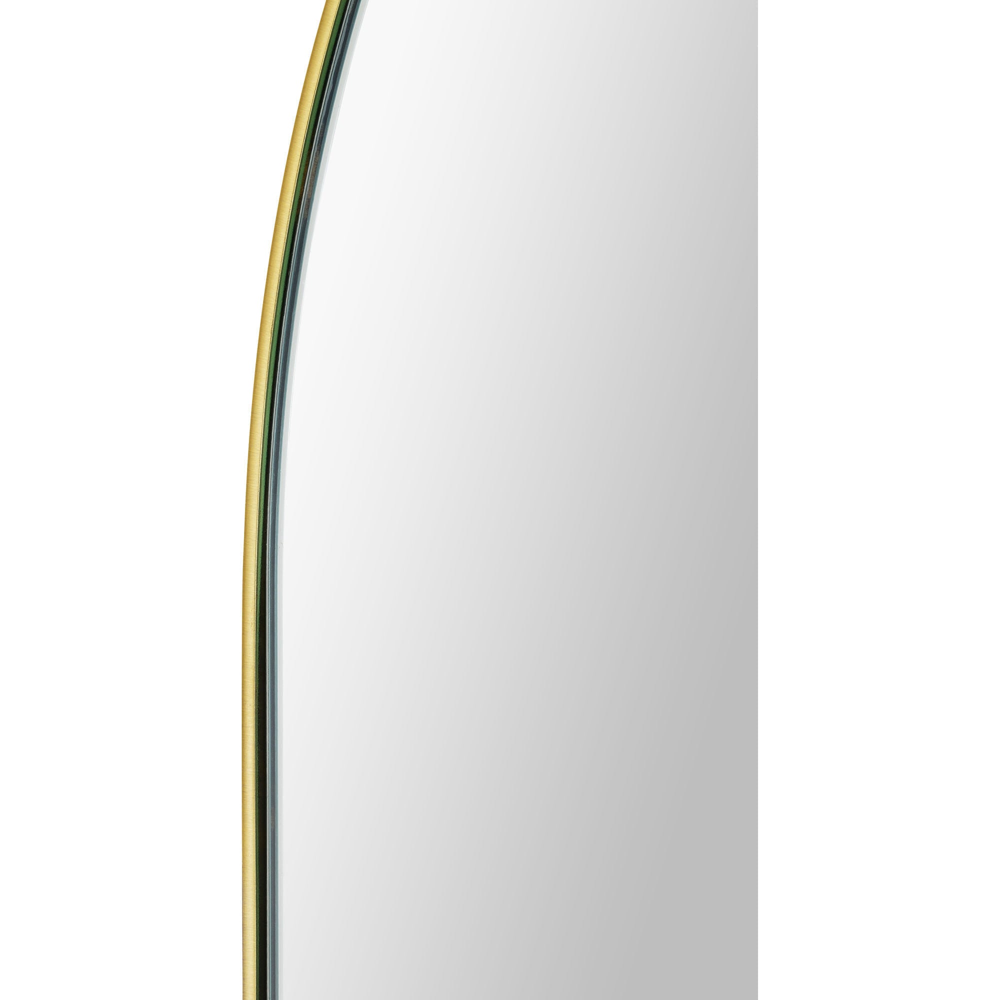 Beckah mirror by Renwil, close-up of the gold frame detailing, side view.